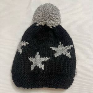NARDI & TAGLIAFERRI Italy Wool Alpaca Black Grey Star Beanie Hat